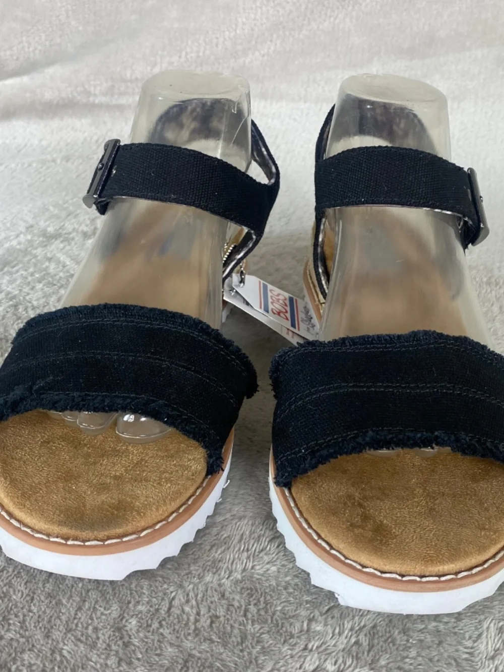 Skechers Bobs Desert Kiss Womens Sandal Size 9 Black Linen Slingback NEW - Picture 5 of 11